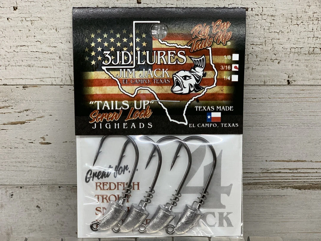 3JD Lures 3JD Tails Up Screwlock Jigheads