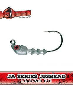 Bass Assassin Fishing Lures Bass Assassin JA Series JIgheads - Lead/ Red Eye