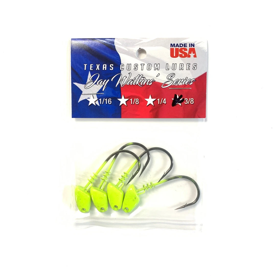 Texas Custom Lures Jighead- Chartreuse (Multiple Sizes) Lures & Tackle