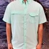 HUK Tide Point Solid Shrt Sleeve - Beach Glass