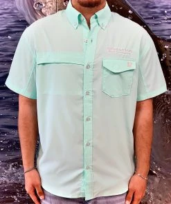 HUK Tide Point Solid Shrt Sleeve - Beach Glass