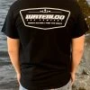 Viatran Inc Apparel Waterloo Black Short Sleeve Cotton T-Shirt - Badge Logo