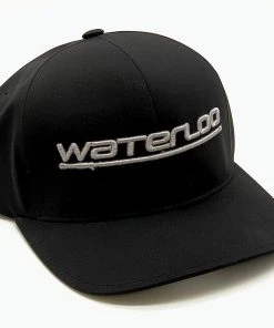 Viatran Inc Waterloo Black Flexfit Cap - Silver Performance Logo Caps