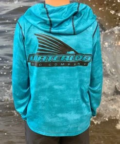 Simms Kid's Solar Tech Hoody - Daze Camo Pool Apparel