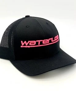 Viatran Inc Waterloo Black On Black Cap - Hot Pink Performance Puff Logo