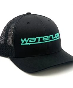 Viatran Inc Caps Waterloo Black On Black Cap - Seafoam Performance Puff Logo