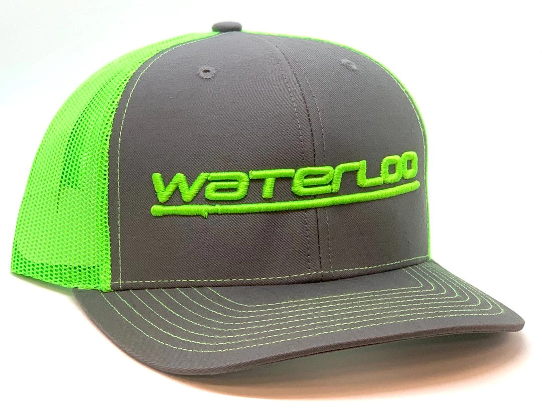 Waterloo Rods Caps Waterloo Charcoal And Lime Green Cap - Performance Puff Logo