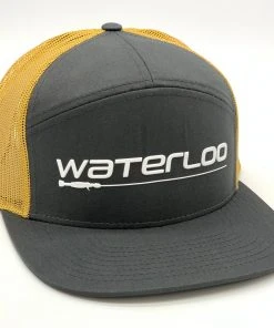 GOTSTUFF,INC Caps Waterloo Charcoal And Gold Flat Bill Cap - White Performance Logo