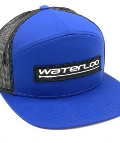 GOTSTUFF,INC Waterloo Royal Blue And Black Flat Bill Cap - Black Performance Patch Caps