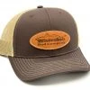 Waterloo Rods Waterloo Brown And Khaki Cap - Leather Redfish Patch Caps