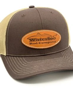 Waterloo Rods Waterloo Brown And Khaki Cap - Leather Redfish Patch Caps