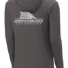 Viatran Inc Waterloo Charcoal Hooded Long Sleeve Performance Shirt - Carbon Fiber Tails Up Logo Apparel