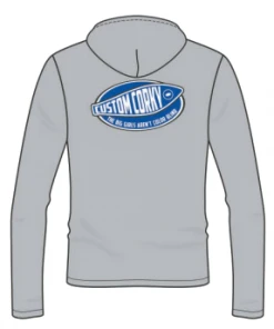 Viatran Inc Apparel Custom Corky Silver Hooded Long Sleeve Performance Shirt