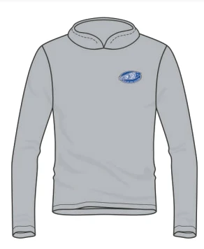 Viatran Inc Apparel Custom Corky Silver Hooded Long Sleeve Performance Shirt